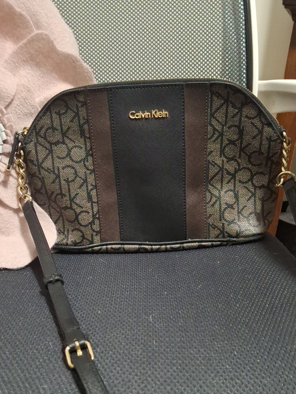 Calvin Klein Brown & Black Signature Logo Crossbody